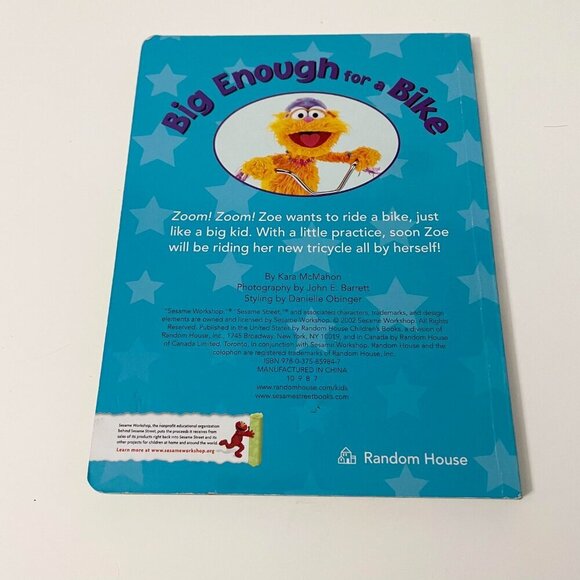 Sesame Street Big Enough For A Bike Book Zoe Board Book - Picture 3 of 11